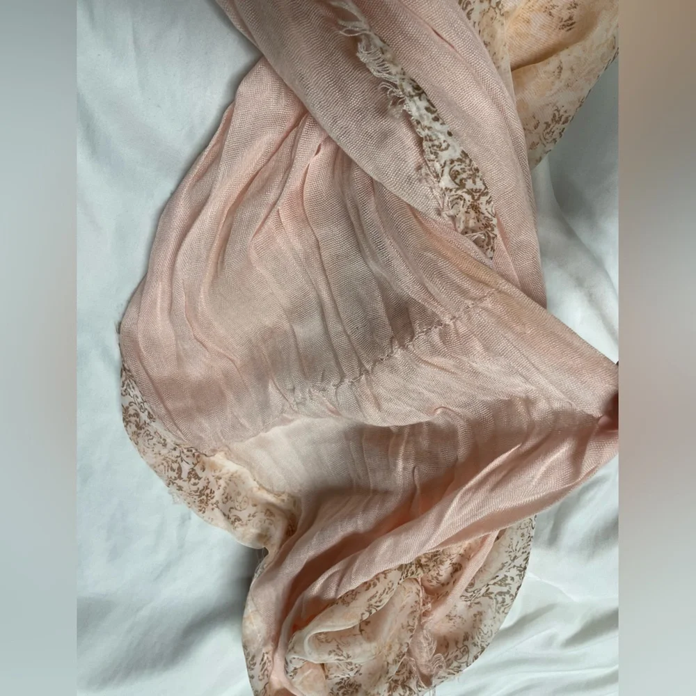 Collection Eighteen Baby Pink Brown Parisian Baroque Scarf